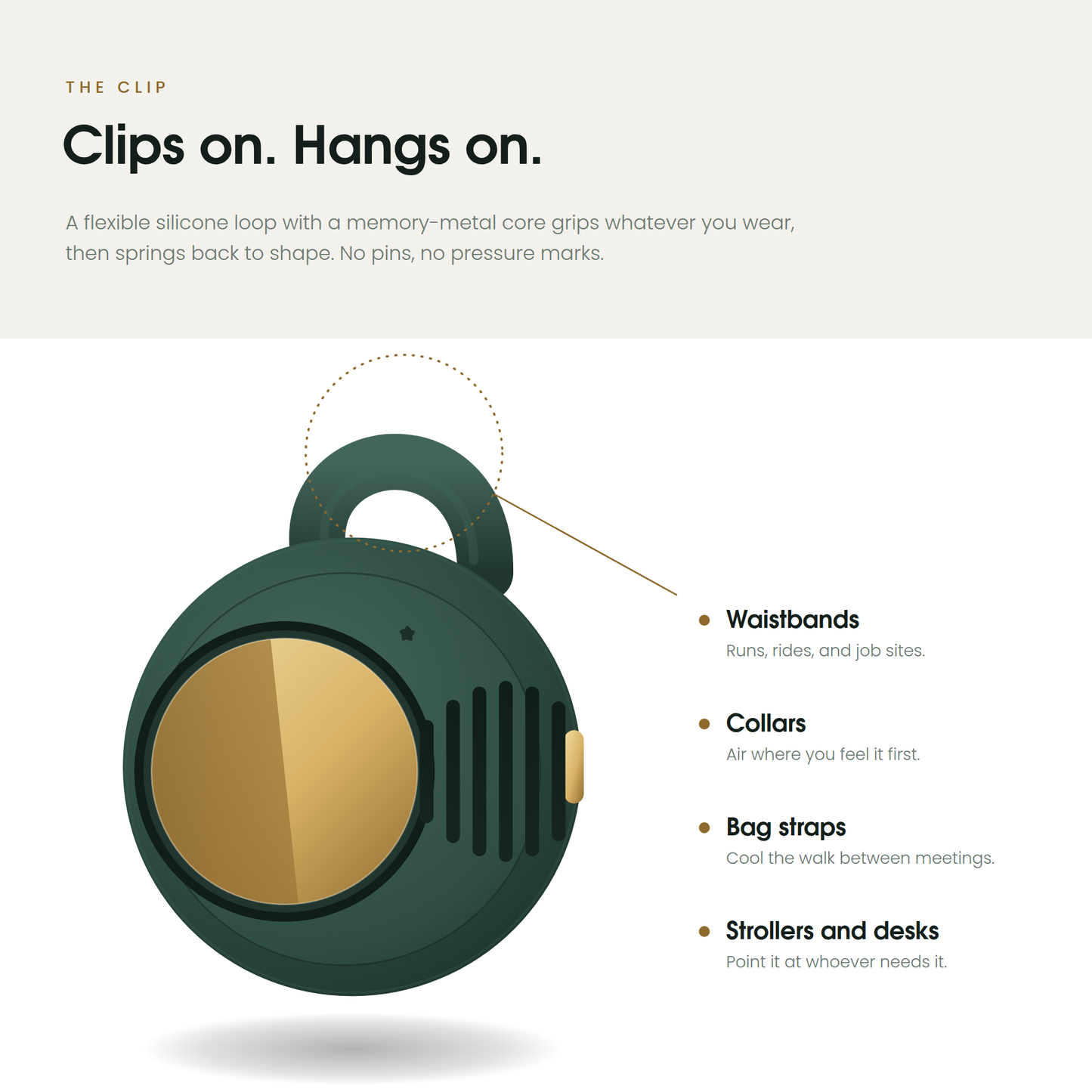 AirDistrict Clip-On Waist Fan